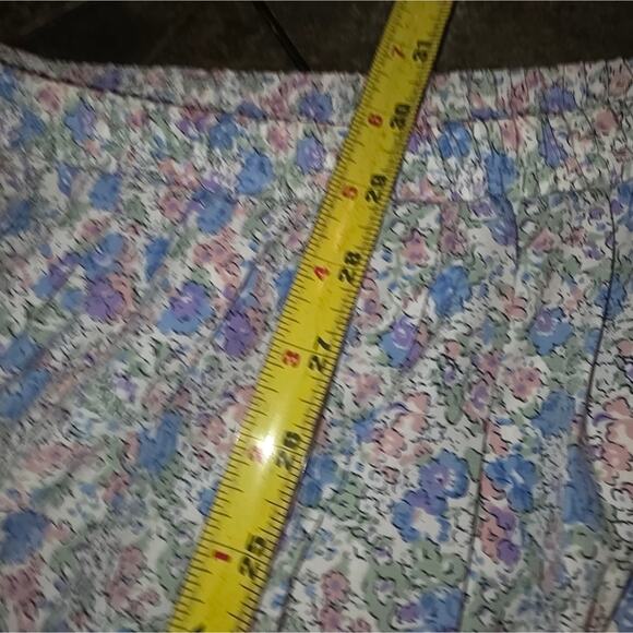 Vtg 80s Floral Print  Two Piece Skirt Set  Peter Pan Collar Ornate Buttons 16 - Picture 8 of 12